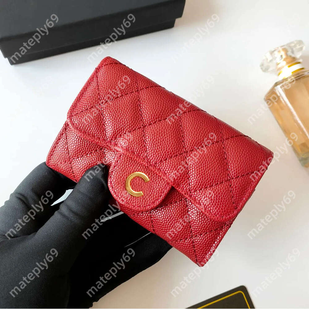 Wallets Cc Designer Wallet Holder Genuine Leather Classic Caviar Lambskin Quilted Mouth Cover Card Sleeve Woman Coin Pouch Credit Card Holders Purses A3e