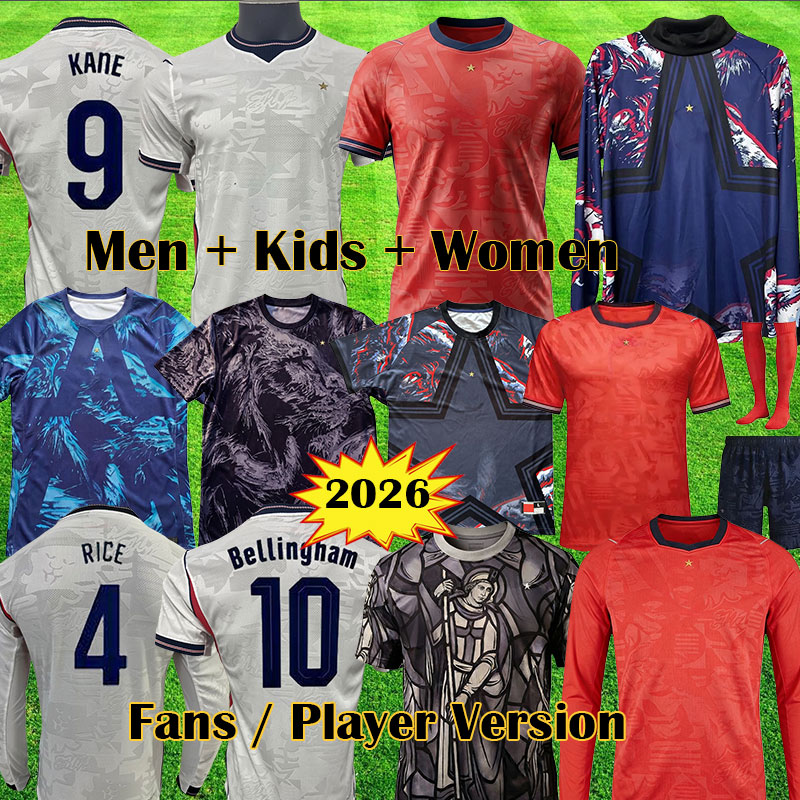 3XL 4XL 2026 ENGLAND Kit BELLINGHAM KANE ENGLANDS Soccer Jerseys SAKA Player Version PALMER RICE Football Shirts MAINOO FODEN kids Women equipment kit top uniform