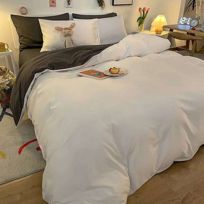 Bed linen set Solid Color Quilt Cover Comforter Covers Bedding bedspreads for double queen Twin size Nordic Fitted Sheets sets Y260124