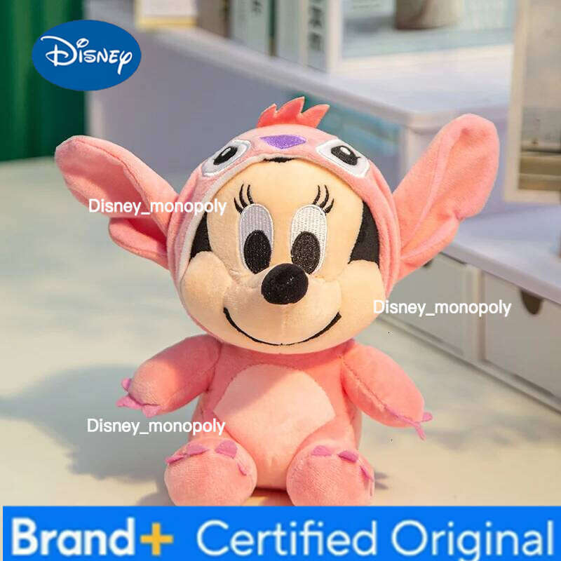 Disney 25cm Stitch Mickey Cartoon Kawaii Soft Stuffed Dolls Girls Companion Plush Toys Homedecor Pillow H260126