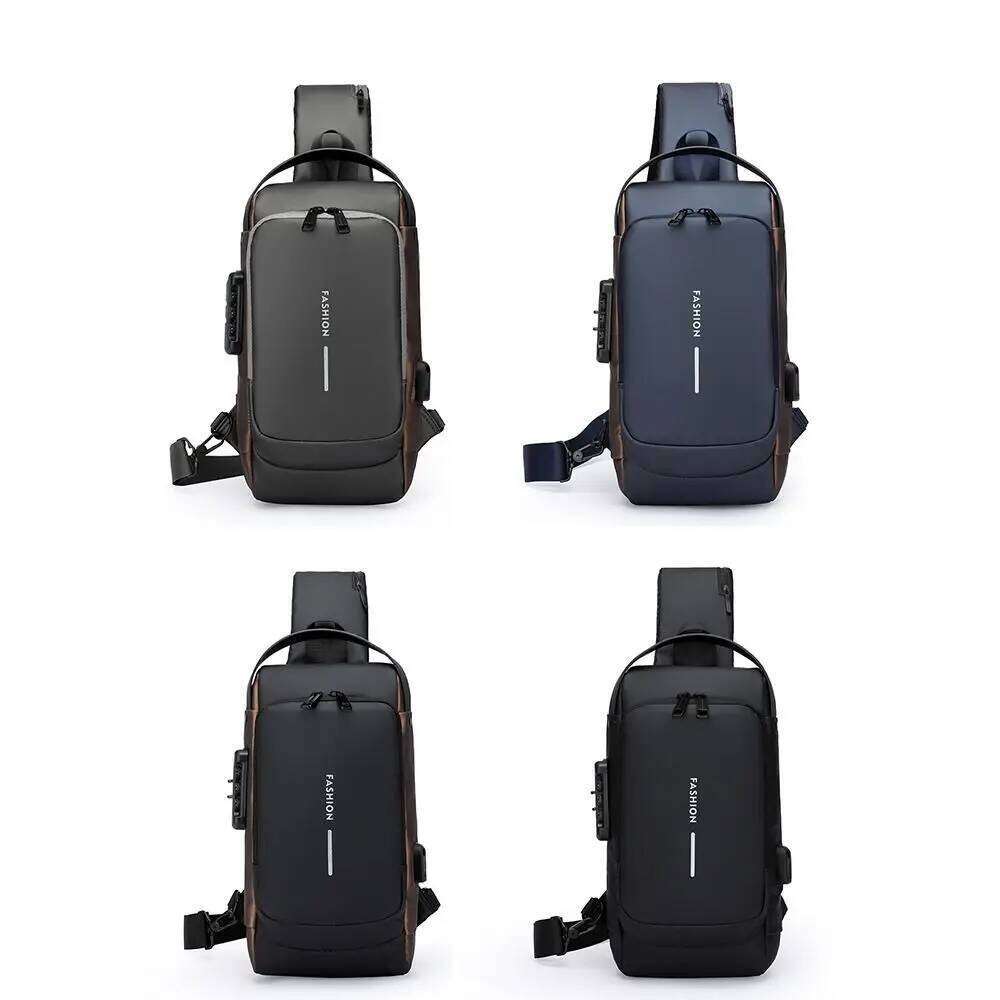 Anti-theft Men's Chest Password Lock Large Capacity Male Multifuctional Shoulder Bag Multi-pocket Water Proof XJ260125