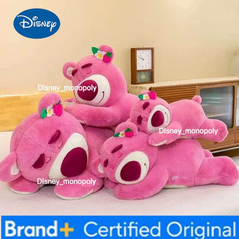 Disney 40/50/70/90cm Story Lotso Kawaii Bear Strawberry Sofa Plush Pillow Stuffed Toy Children Girls Festivals Birthday Gift H260126