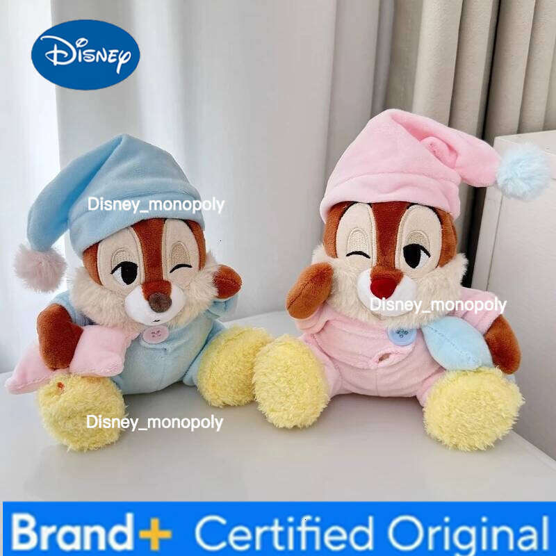 Disney 25-55cm Pajama Series Stitch Minnie Plush Toy Sleepy Winnie The Pooh Chip&Dale Jack Ghost Pillow Doll Birthday Christmas Gift H260126