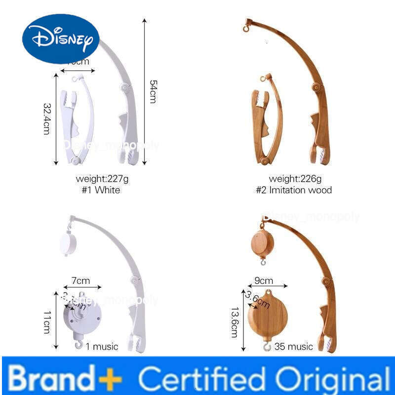 Disney Let's Make Baby Imitation Wooden Hanging Rattles Hanger Kid Crib Mobile Bed Bell Toy Plastic Bracket H260126