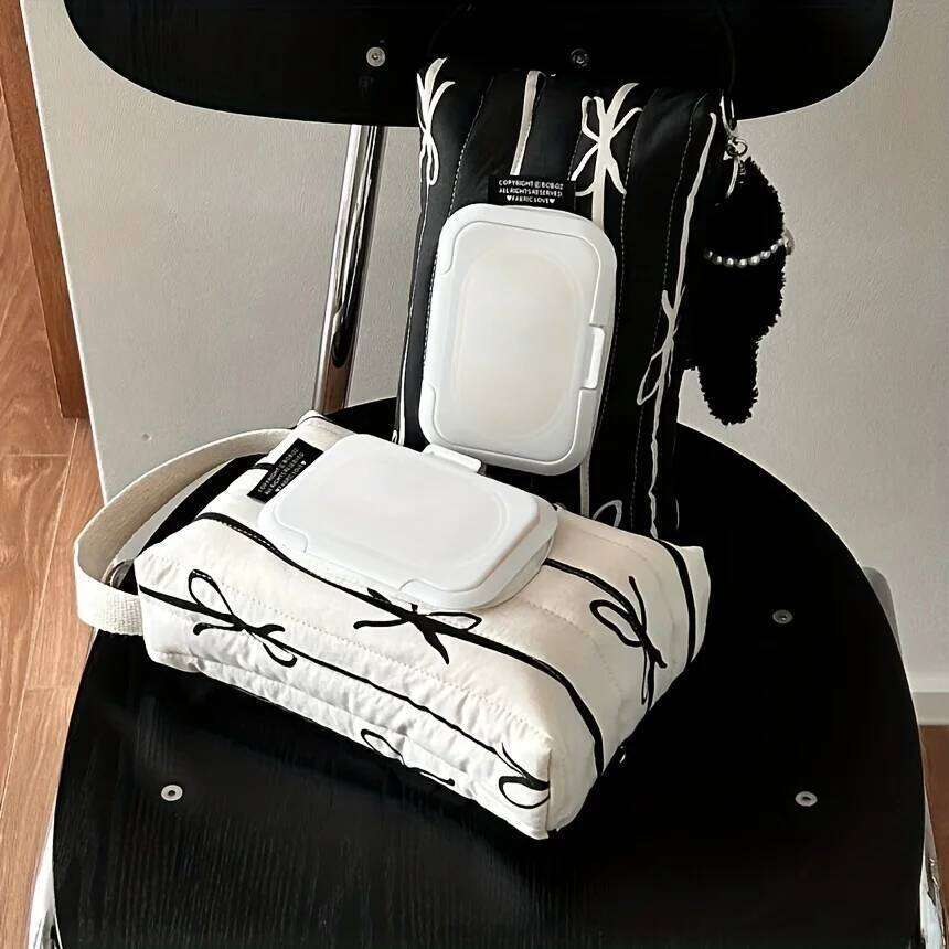 Black White Zebra Wet Wipe Dispenser Bag - Stylish Hanging Pouch For Stroller, Durable Zipper.