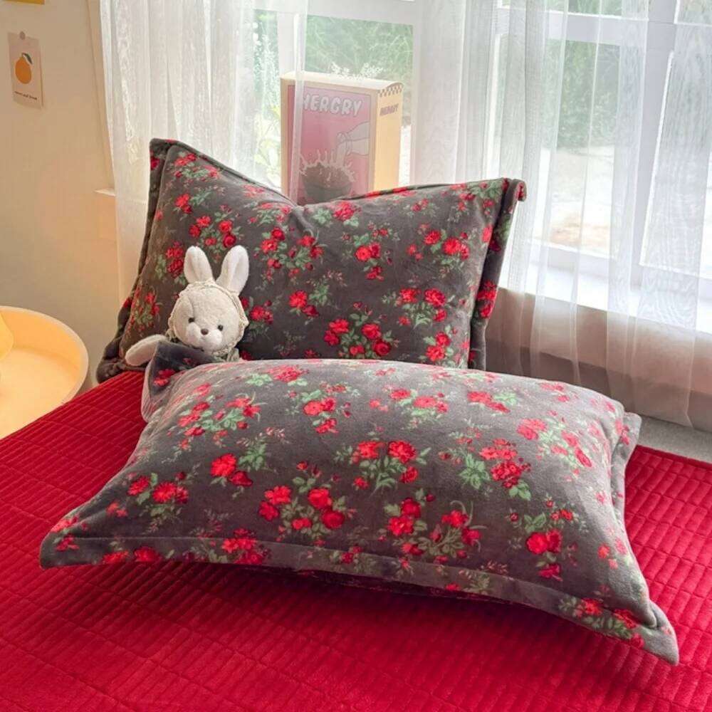 Thickened Milk Velvet Bedding Queen King Size Soft Coral Fleece Winter Warm Four-Piece Set Duvet Cover Pillowcase Bed Sheet Y260124