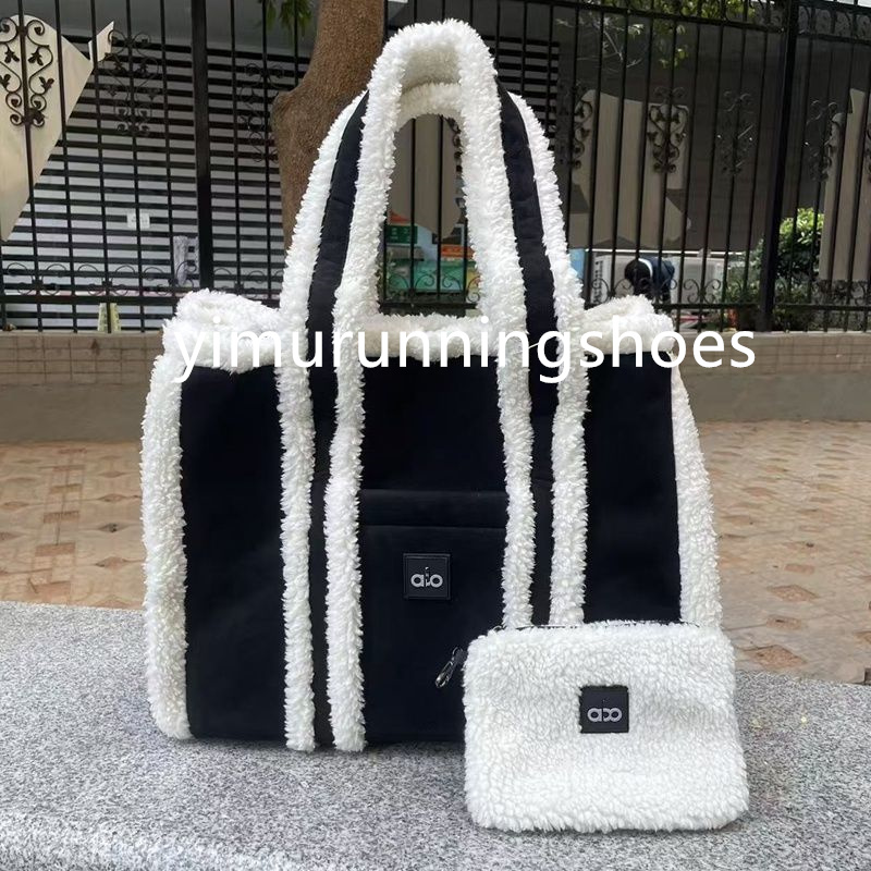 Capacity plush bag autumn and winter women's single shoulder handbag large pocket Tote bag shopping bag z3