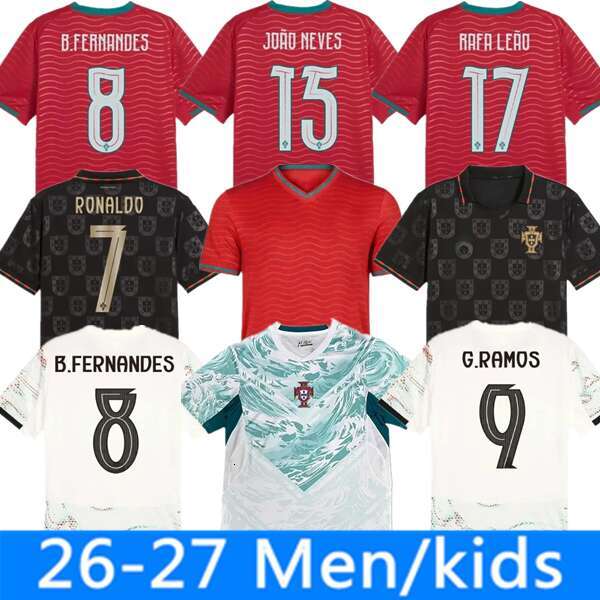 Edicao Special Portugal jersey 2026 2027 Black Panther Kit DIOGO J soccer jerseys RUBEN Portugieser Portuguese ronaldo football shirts Men Kids kit sets camisa7