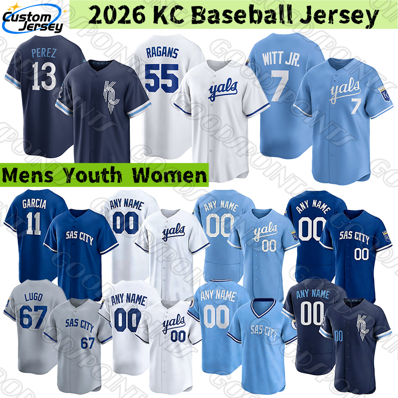 KC kansasS city Royals Jersey Bobby Witt Jr. Cole Ragans Salvador Perez Maikel Garcia Wacha Seth Lugo Bo Jackson Pasquantino George Brett Garcia Kris Baseball Jerseys