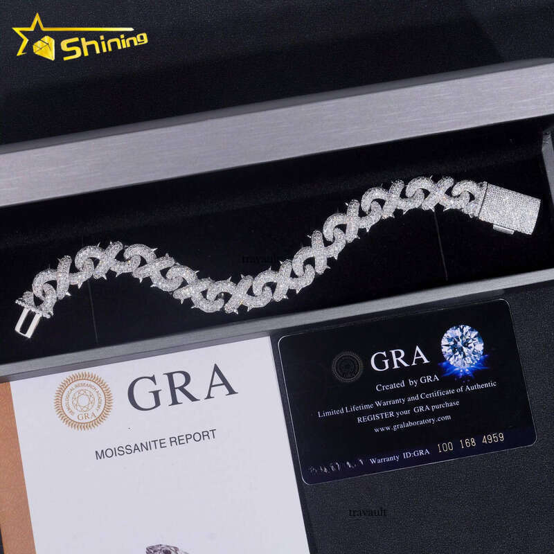 Luxurious Hip-Hop Hot Style Fashion Cuban for women Pure Sier jewlery with Sandstone Infinity bracelet Bracelet Chain