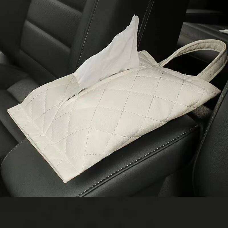 Armrest Back PU Leather Napkin Tissue Holder Car Seat Box Auto Accessories