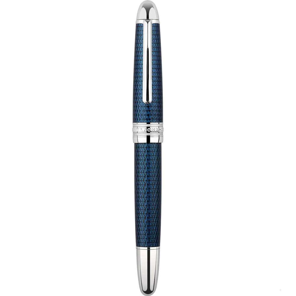 MAJOHN P136 Twilight Blue Piston Fountain - 3D Pattern & Anti-Slip Steel Grip, Large Capacity Ink Pen for Smooth Writing 26Y0126