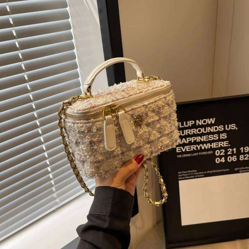 High Quality Trendy Checked Women Bag New Fashion Chain Crossbody Brand Designer Handbags and Purses Small Shoulder Bags XJ260125