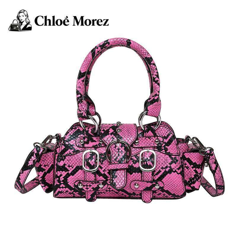 Snake Print Crossbody Versatile PU Single Shoulder Bag for Men Women XJ260125