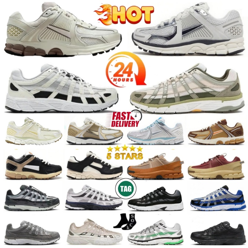 Designer Shoes Mens Running Shoes Vomero 5 Roam New P6000 Metallic Gold Photon Dust Pink Thunder Blue Triple Black Flax Vomeros Mens Women Flat Trainers Sneakers 36-45