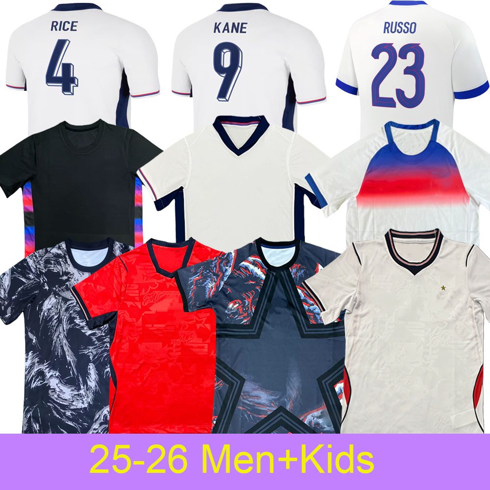 Englend 2026 football shirt Bellingham Kane 26 27 soccer jerseys Rice 2025 lionesses Russo Williamson Home kits for men and kids