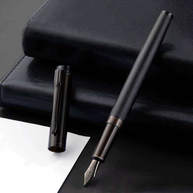 HERO Forest Metal Fountain Titanium Black Series Stationery Calligraphy Excellent Writing Business Office Gift Pen 26Y0126
