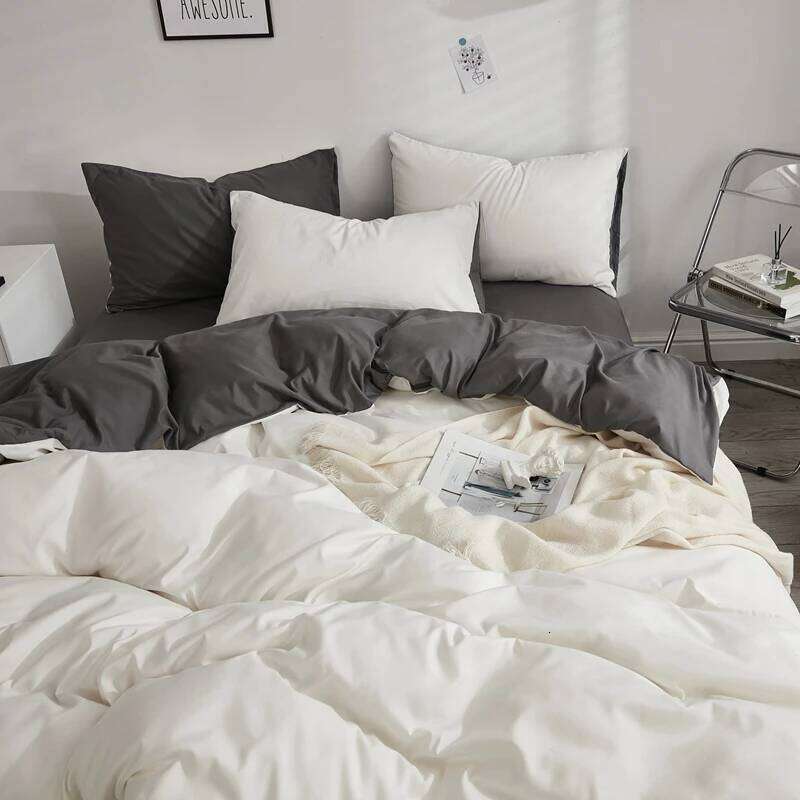 Simple Style Bedding Brushed Bedsheet Sets Single/Double/Queen/King Size Bedclothes Girls Boys Room Bed Linen Set Y260124