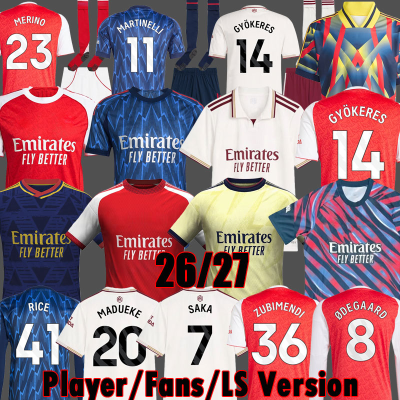 Aarsenall soccer jerseys EZE GYOKERES MADUEKE RICE Gunners 25 26 27 MARTINELLI 2025 2026 ARSen Kits jersey SAKA ARSen football shirt Polo ODEGAARD NWANERI Kids Sets