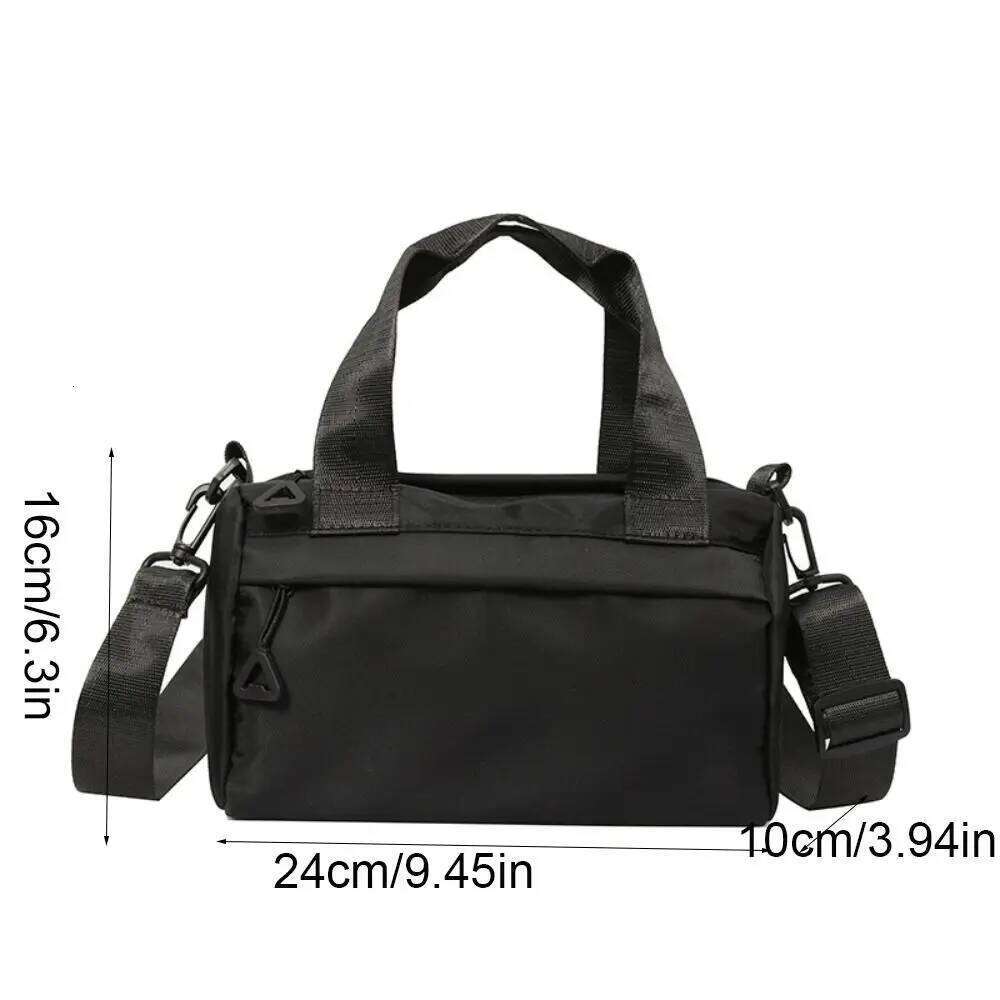 Casual Solid Color Canvas Crossbody Zipper Multi-Purpose Nylon Shoulder Handbag Tote Small Square Bag Student XJ260125
