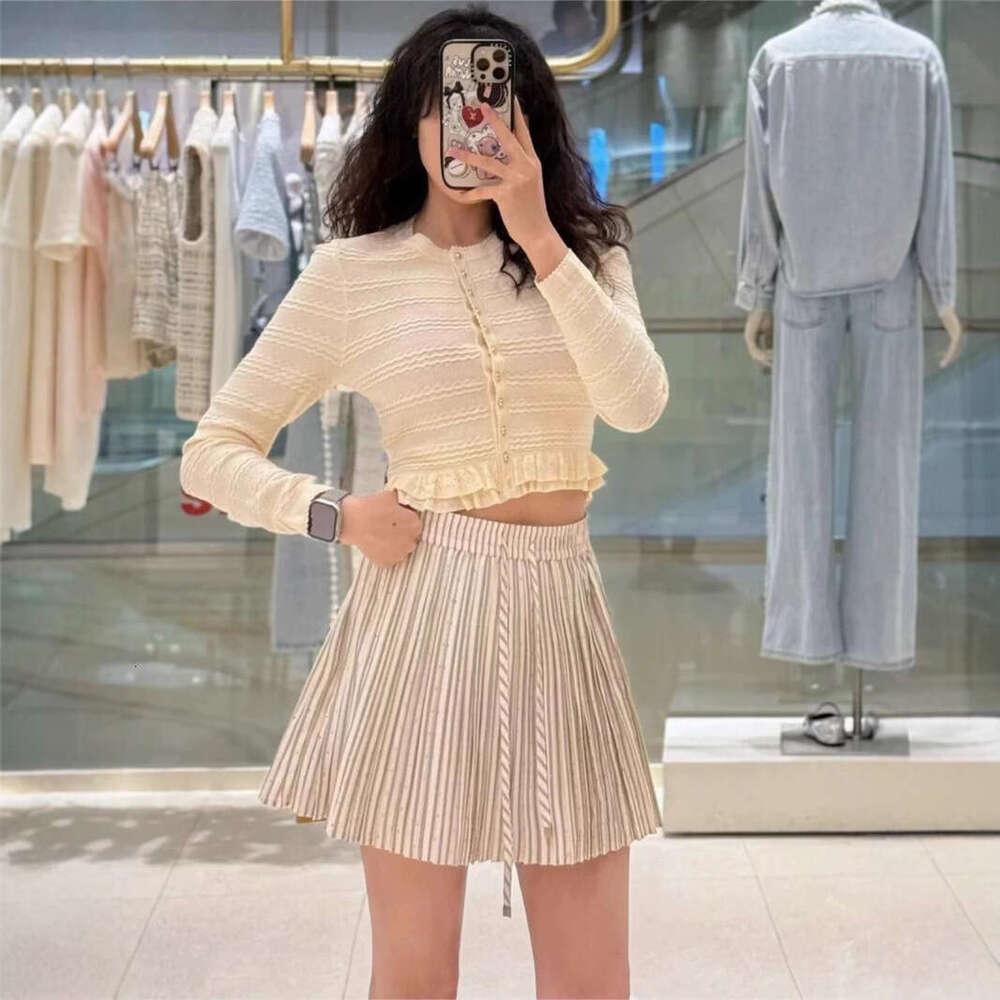 French elegant 2026 spring/summer new lace slim fit cardigan jacket+pleated sleeveless knitted dress for women