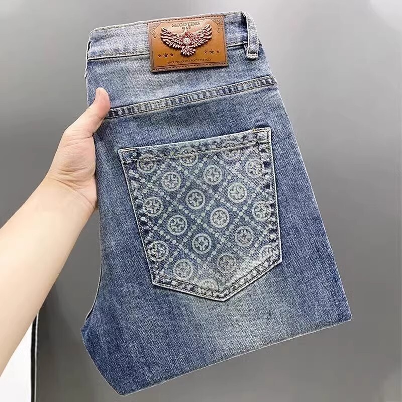 Luxury Brand Designer Clothes 2025 New GBANIE High-End Men's Slim Fit Skinny Jeans European Trend Brand Summer Thin Pants