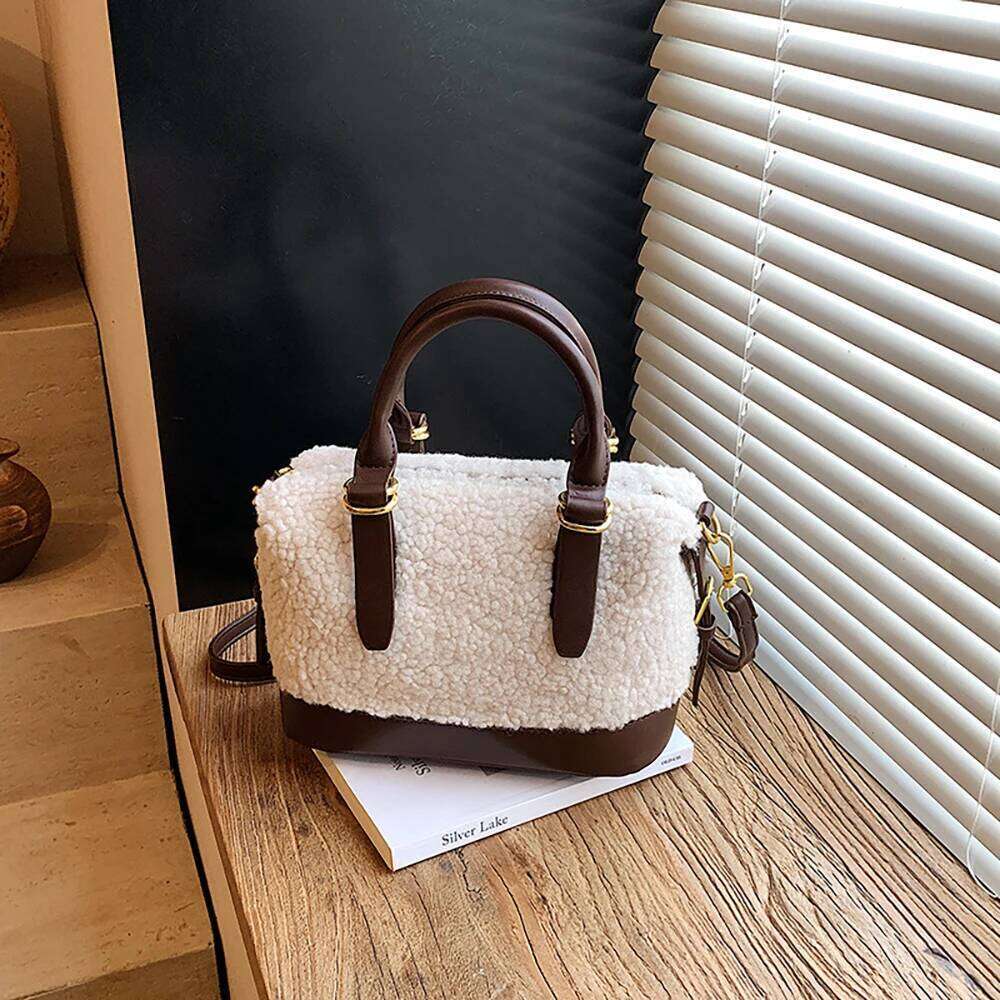 Women's Handbag Autumn Winter Lambswool Plush Pillow Bag Niche Versatile Small Totes Top-handle Single Shoulder Crossbody Bags XJ260125