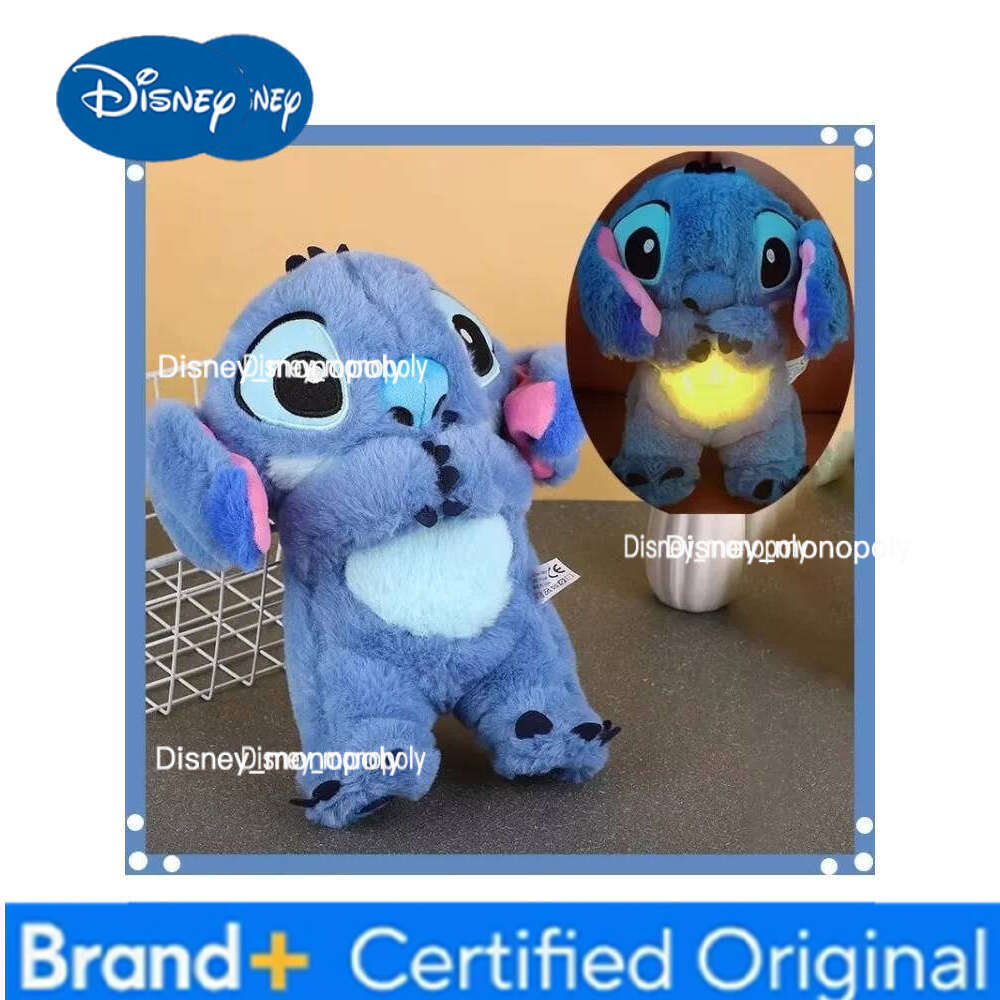 Disney New Stitch Plush Doll Breath Child Peluche Lilo&Stitch Kawaii Soothes Toy Anime Baby Music Light Sleep Toys Model Kid Gift H2601261