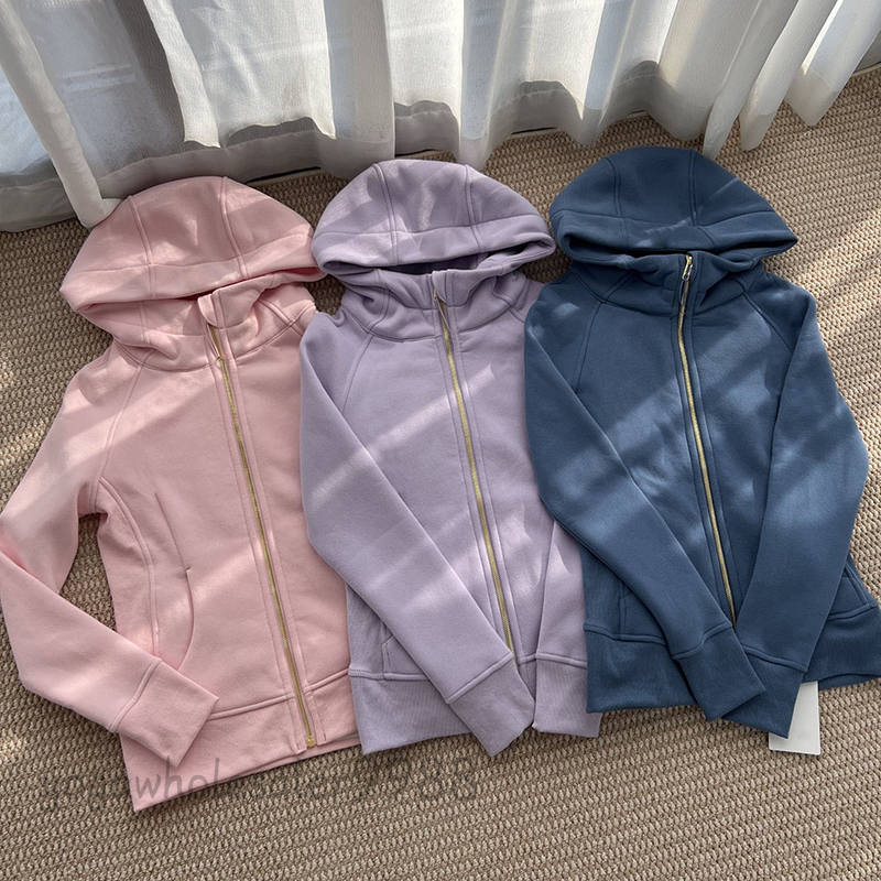 Yoga Thick Women Hoodies Sweatshirt Funnel Neck Lady Long Sleeve Half Zip Hoodie Yoga Sets Plus Velvet Designer Hoodies Jacket Pullover Loose Hoody Tracksuits