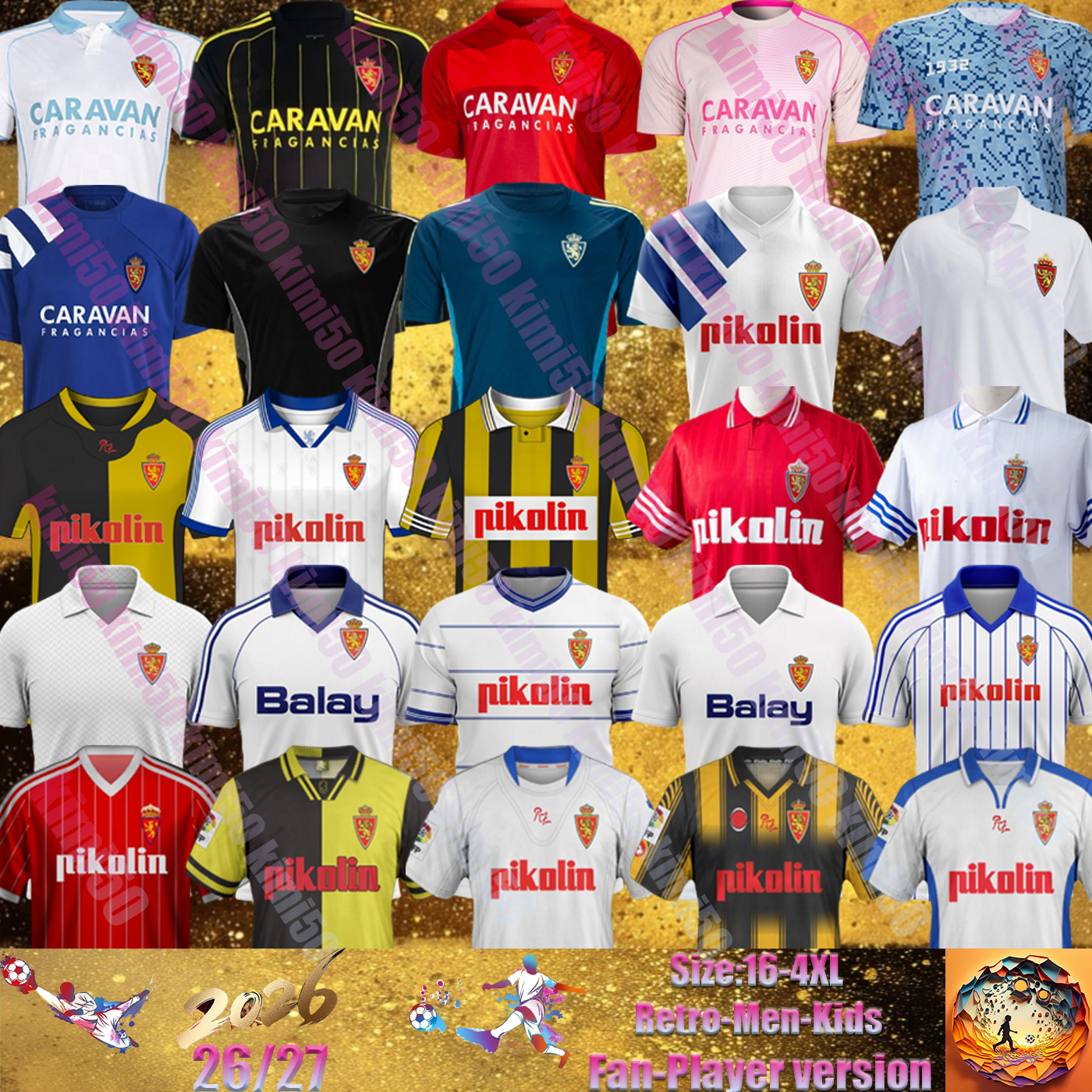 25 26 Soccer Jerseys Real Zaragoza Retro 92 93 94 95 98 01 02 04 SOBERON LISO BERMEJO SIMEONE IVAN RATON camiseta de futbol CAMISETA FRANCHO Men Football T-Shirt Kids kits