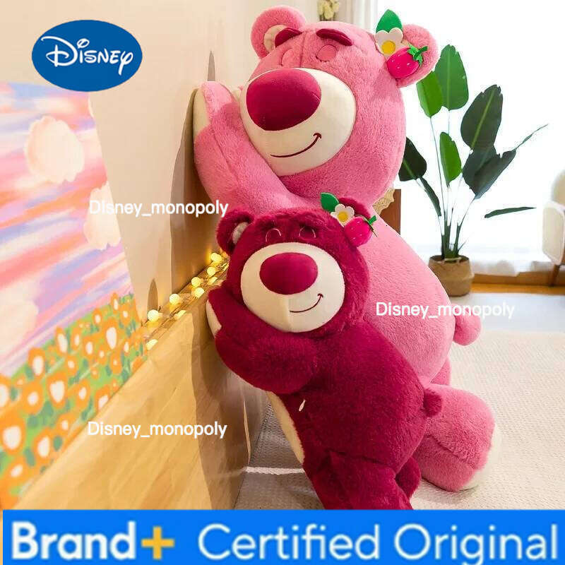 Disney New Kawaii Toy Story Lotso Bear Strawberry Sofa Plush Pillow Stuffed Toys Children Girls Friends Festivals Birthday Gift H260126