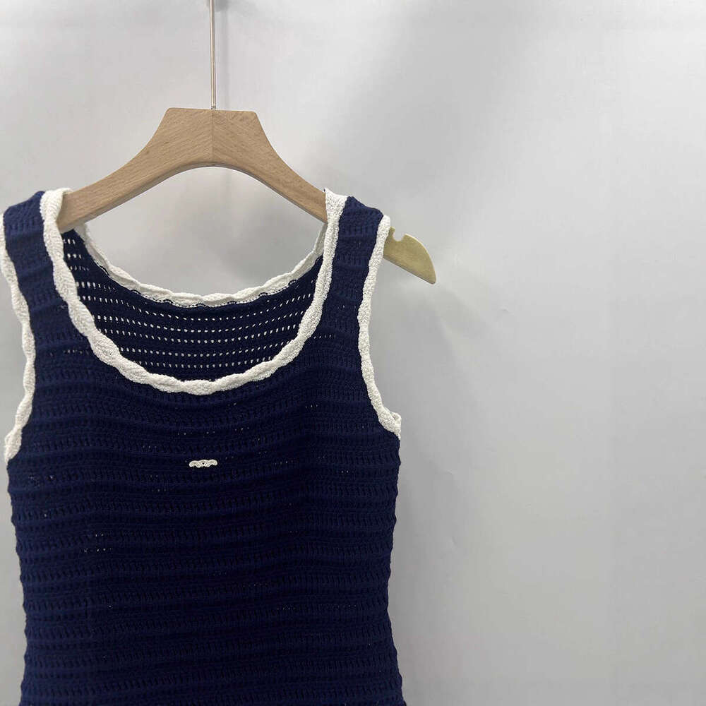 2026 Autumn/Winter Designer Elegant Social Style Lace Knitted Sleeveless Tank Top Dress