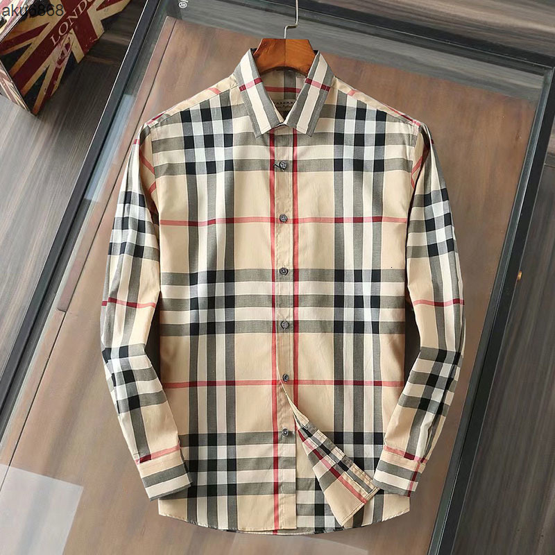 mens casual shirts burbrery designer plaid shirt button upshirt men polo long sleeveshirt bur horse riding high quality pure cotton hemd burberries burberrys2 2XJX