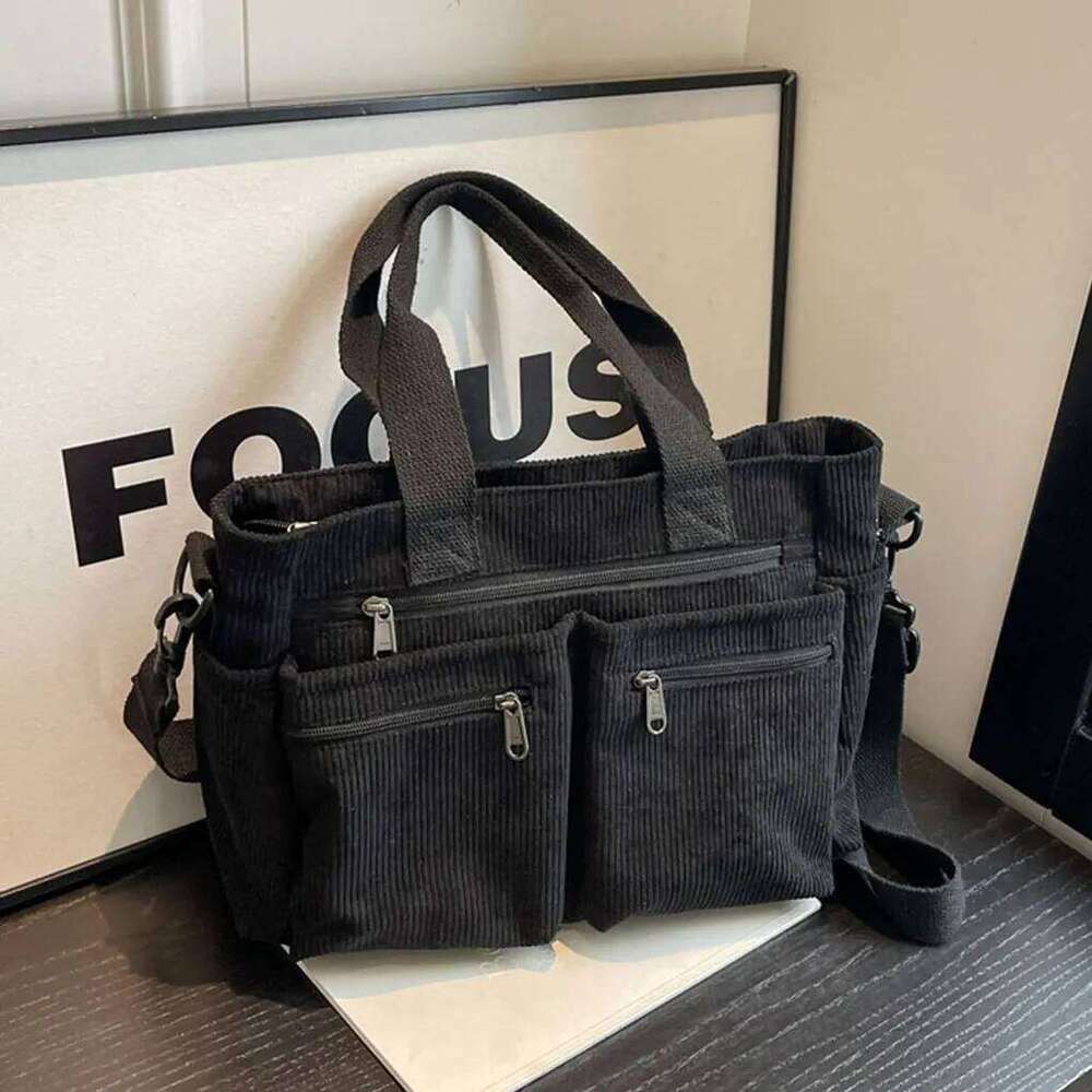 Crossbody Unique Front Zipper Pocket For Item Loss Prevention Bag Is Made Of Corduroy Fabric white XJ260125