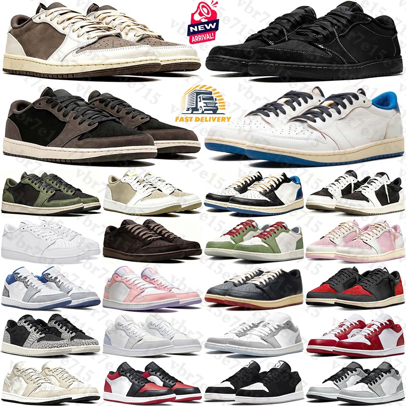 Free Shipping Designer Basketball 1 1s lows Shoes sneakers for travisscot mens womens pink travi travis Reverse jordanshoes1s Mocha Black Phantom trainers runners