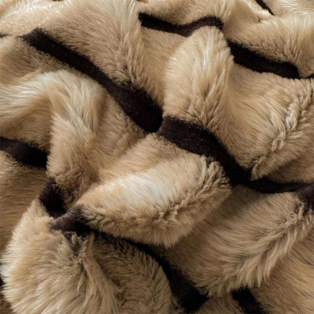 Jacquard Gradient Bubble Rabbit Plush Bedding Set Thickened Quilt Cover Pillowcase Bed Sheet Winter Coral Fleece Four-Piece Sets Y260124