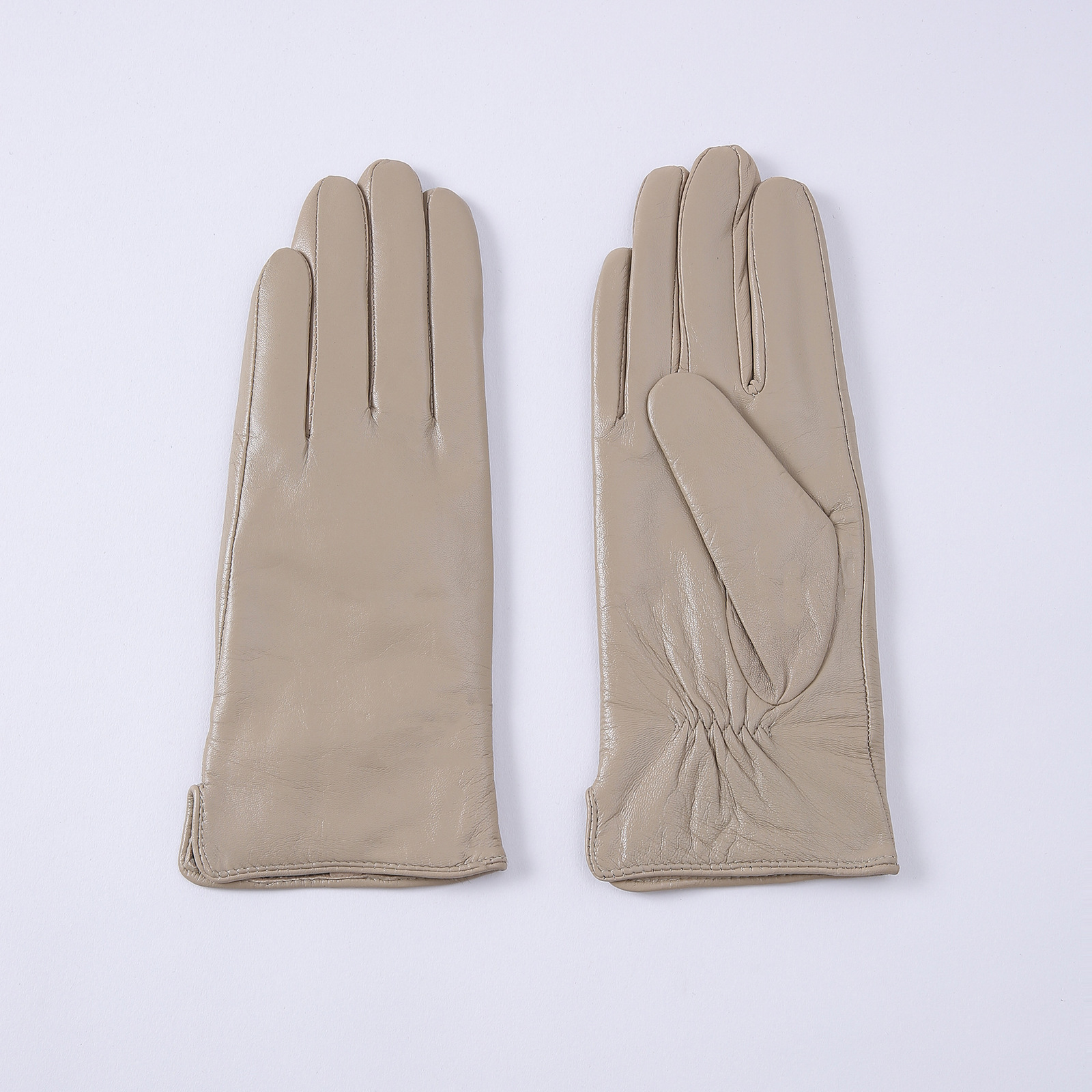 Ladies Sheepskin Gloves Classic Solid Color Versatile Leather Spring Knit Lining Cycling Driving Gloves Autumn 241212