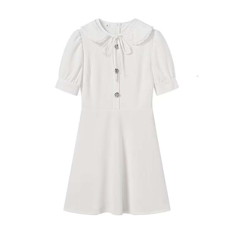 2026 Spring New European and American Women's Fashion Sweet and Elegant Detachable Doll Neck Dress