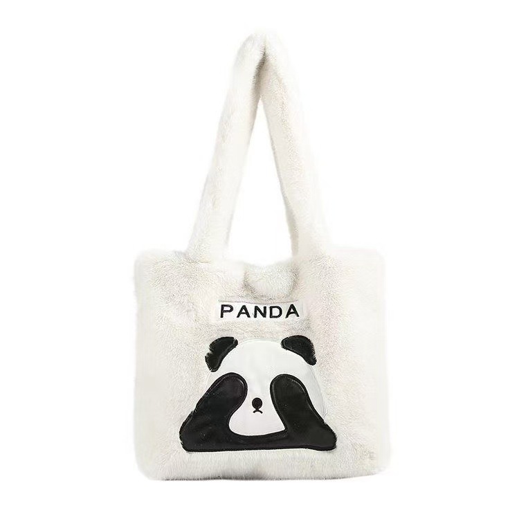 Fashion Versatile Large Capacity Handbag Cute Giant Huahua Shoulder Plush Panda Plushie Tote Bag
