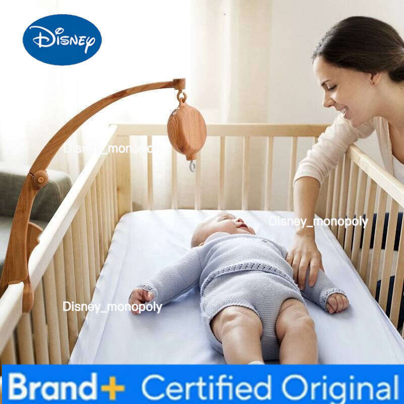 Disney Let's Make Baby Imitation Wooden Hanging Rattles Hanger Kid Crib Mobile Bed Bell Toy Plastic Bracket H260126