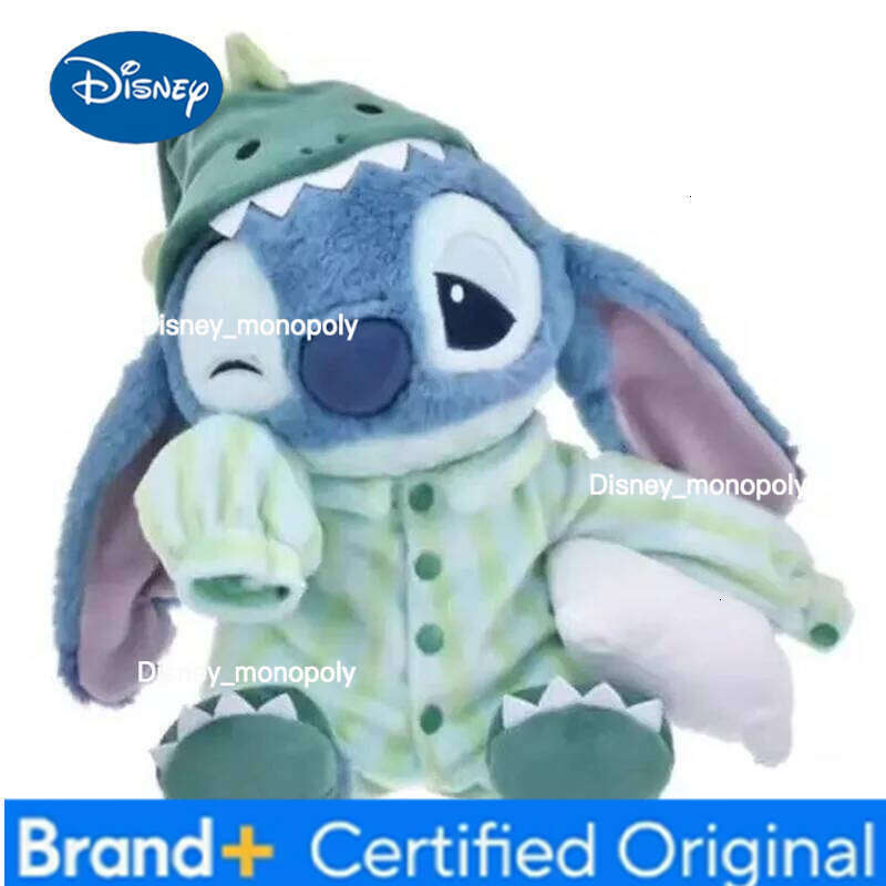 Disney Dinosaur Pajamas Sleepy Stitch Doll Stuffed Plush Desktop Decoration Soft And Comfortable Body Pillow Birthday Gif H260126