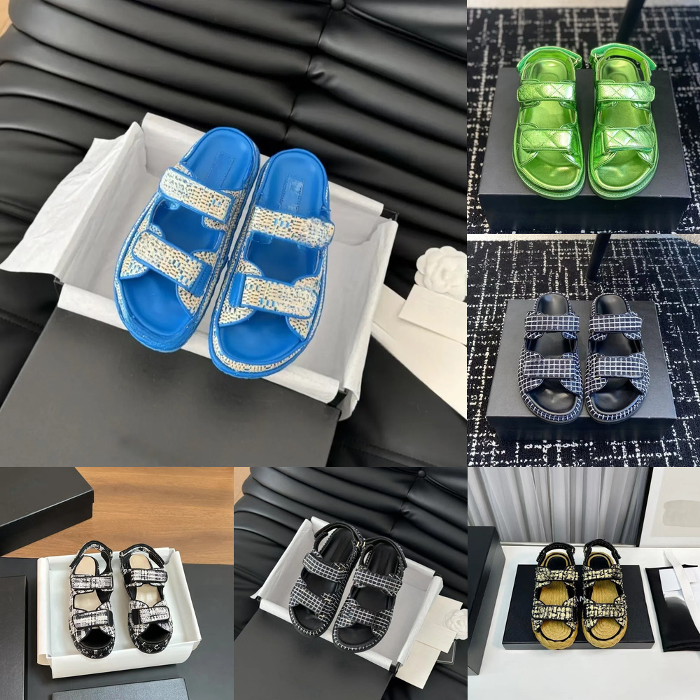 designer sandals womens shoes platform sandals designer women sandles slippers genuine leather women front strap beach sliders summer luxury shoes 42-35