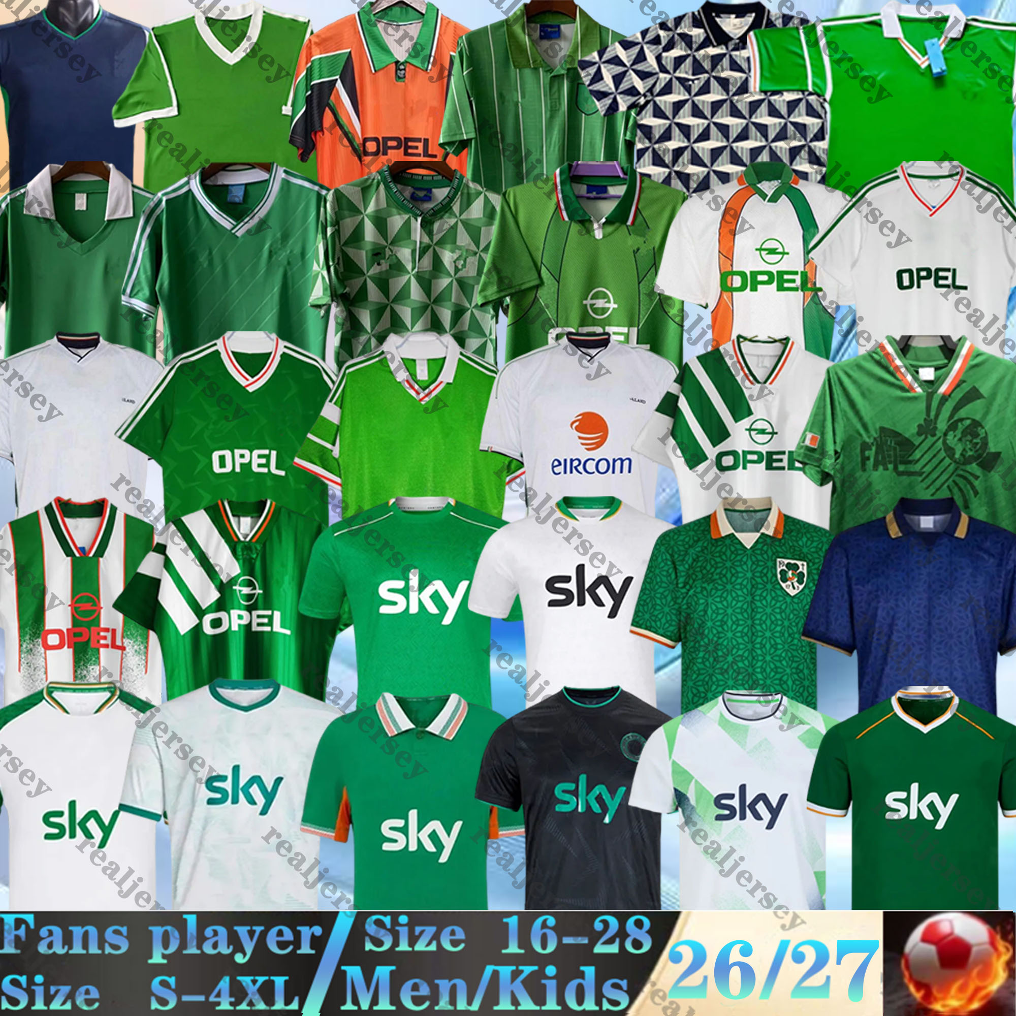 26 27 Ireland Soccer Jerseys retro DOHERTY DUFFY St.Patrick's Day 2026 2027 Home Away Green White Tops Tee Egan BRADY KEANE Hendrick McClean Football Shirts Men Kids kit