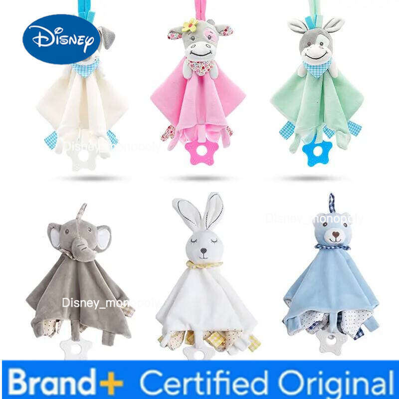 Disney Cute Animals Comforter Stuffed Bunny Plush Toy Baby Appease Towel Sleeping Toys For Babies 0 12 Months H260126
