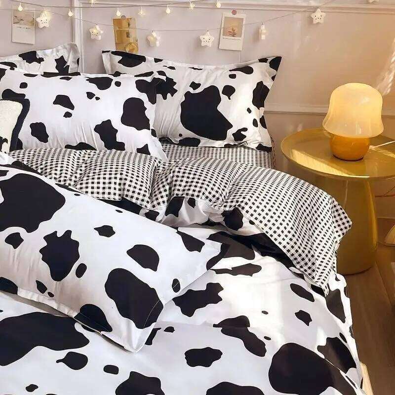 Gradient Blue Bedding Simple style Soft Bed Flat Sheet Pillowcase Single Twin Full Size Adults Teens Duvet Cover Set Kawaii Y260124