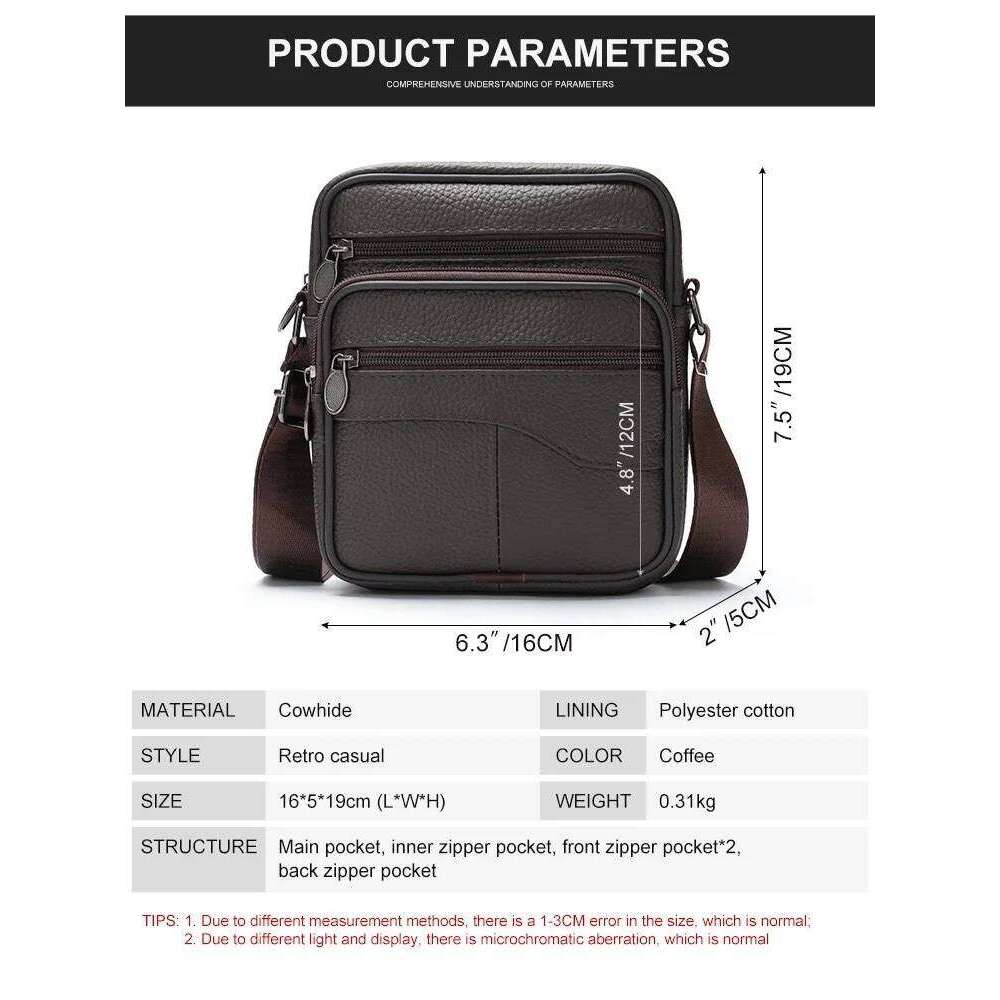 first layer cowhide men's single-shoulder genuine leather small crossbody business casual mobile phone bag XJ260125