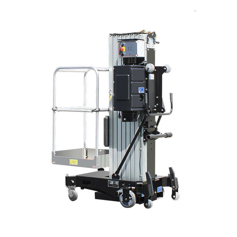 Aluminum Mast Lift 12m Single Person Aerial Work Platform for Shopping Mall Decoration Compact Maneuverable Hydraulic Lifting Equipment