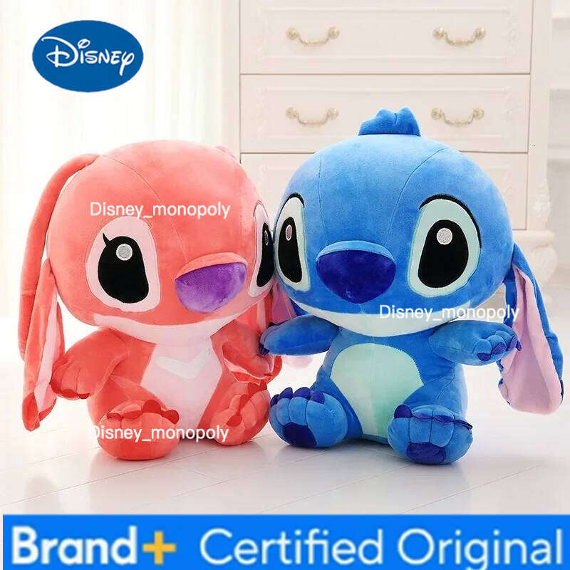 Disney Cartoon Blue Pink Dolls Anime Lilo and Stitch 35CM Stich Plush Stuffed Toys Christmas Kids Gift H260126