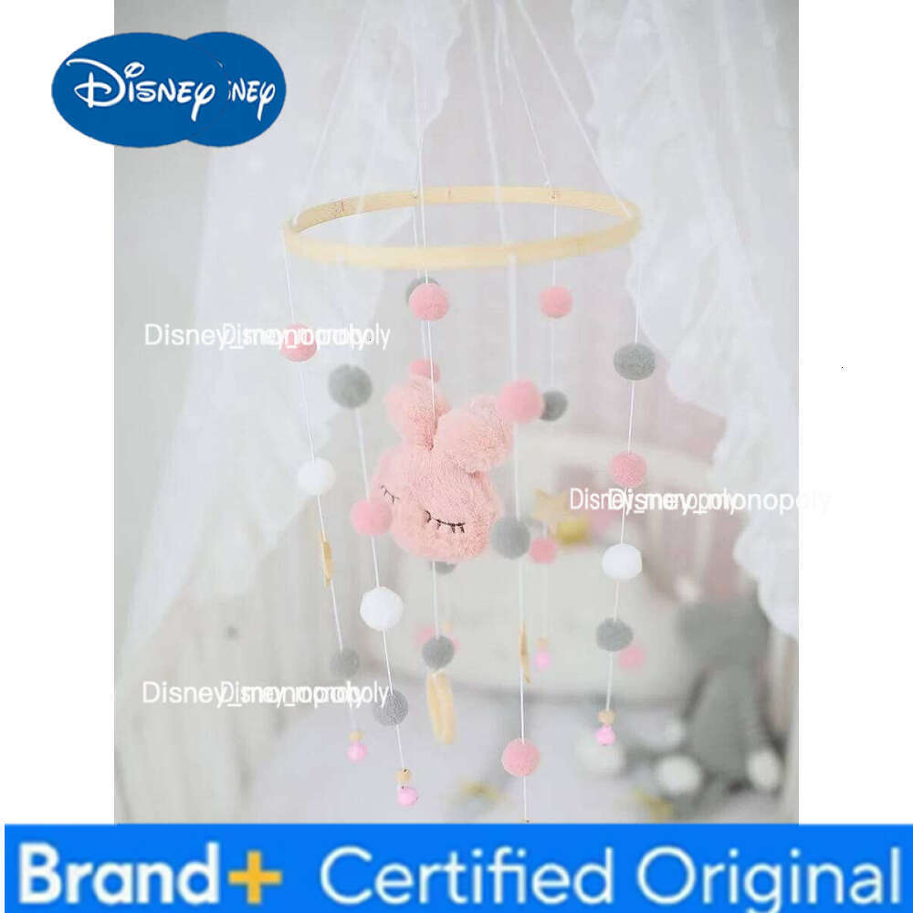 Disney Wooden Crib Baby Rattle Soft Felt Cartoon Bear Mobile bracket Newborn Music Box Bed Bell Hanging Bracket Toy H260126