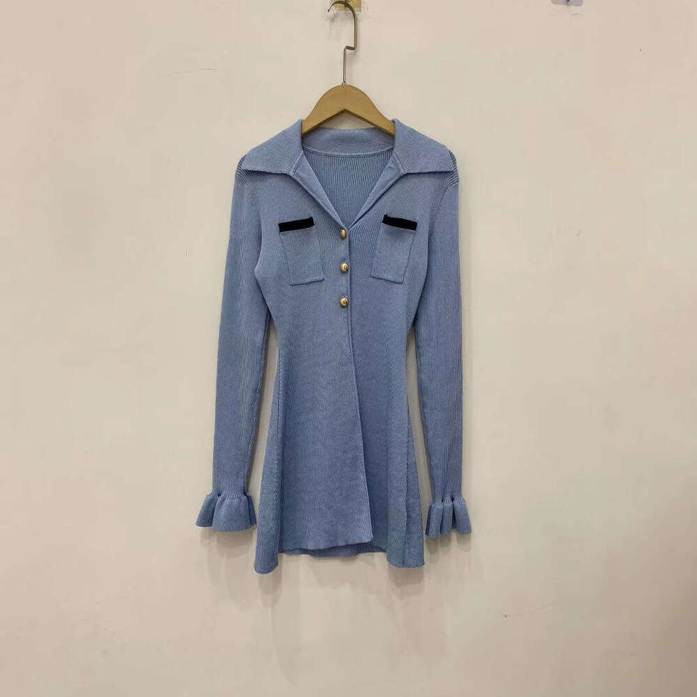 2026 Spring/Summer New French Elegant Slimming Exquisite Knitted Collar Long Sleeve Women's Top